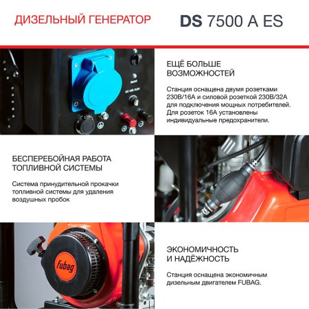 FUBAG Дизельный генератор с электростартером и коннектором автоматики DS 7500 A ES в Ульяновске фото