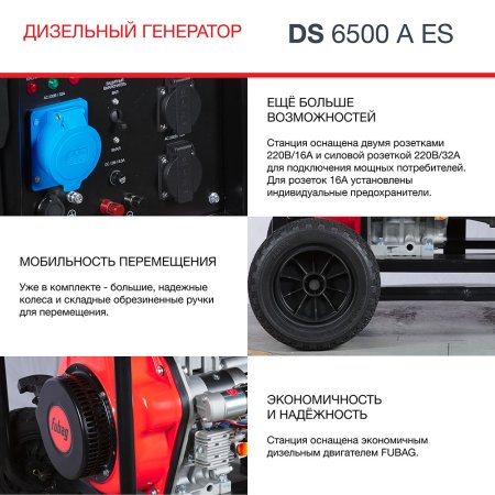 FUBAG Дизельный генератор с электростартером и коннектором автоматики DS 6500 A ES в Ульяновске фото