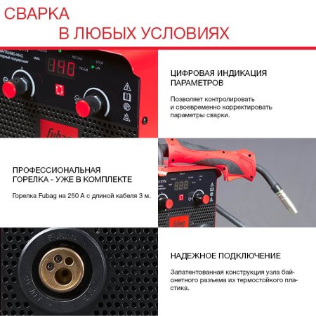 FUBAG Сварочный полуавтомат IRMIG 180 SYN с горелкой 250 А 3 м в комплекте в Ульяновске фото