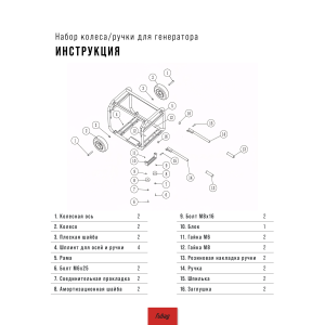 Комплект колес и ручек для генераторов FUBAG в Ульяновске фото