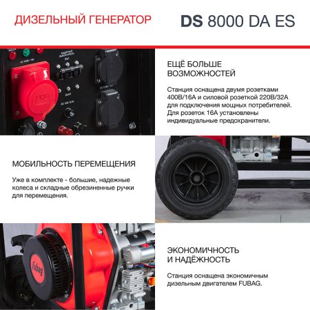 FUBAG Дизельный генератор (трехфазный) с электростартером и коннектором автоматики DS 8000 DA ES в Ульяновске фото